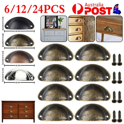 $21.77 • Buy 6-24X Cupboard Door Cabinet Cup Drawer Furniture Retro Antique Pull Shell Handle
