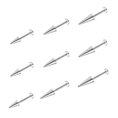 9 Pcs/Lot Spike Lip Rings Surgical Steel Labret Studs Ear Helix Tragus Piercing • $10.92