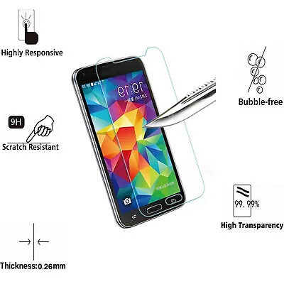 For Samsung Galaxy S5 Mini Tempered Glass Screen Protector - CRYSTAL CLEAR • £2.99