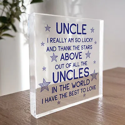 Uncle Gifts Acrylic Block Uncle Christmas Birthday Gifts For Him Uncle Gift Idea • £9.99