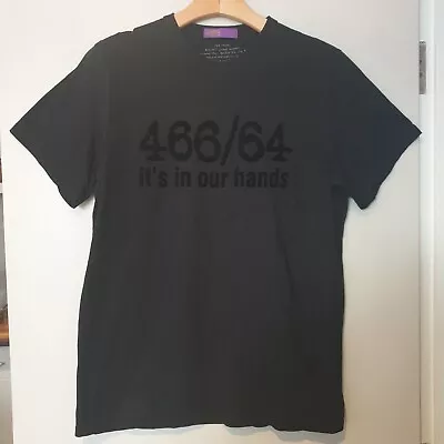 46664 TSHIRT Men Large BLACK Flock Graphic ITS IN OUR HANDS South Africa Mandela • £21