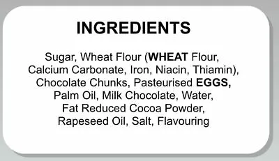 100 X Ingredients Pre Printed Self Adhesive Sticky Food Labels 32mm X 57mm 04 • £2.25