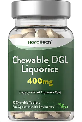 DGL Licorice Chewable Tablets 400mg | Liquorice Root Extract | 90 Vegan Tabs | • £12.94