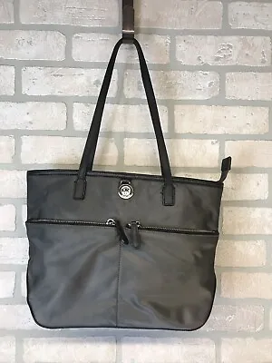 Michael Kors Handbag Gray Graphite Nylon Kempton Zip Top Travel Tote Bag Purse • $26.99