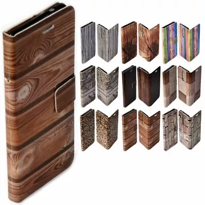 For Samsung Galaxy Series - Wood Timber Print Wallet Mobile Phone Case Cover #1 • $13.98