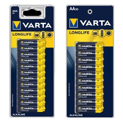 30 AA/24 AAA Alkaline Batteries Long Lasting Alkaline German VARTA By Energizer • $19.98