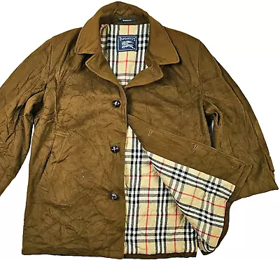 *HOT VTG Men BURBERRYS @ NEW WIEN BLAZER NOVA CHECK LINED BROWN WOOL Jacket 54 L • $89.95