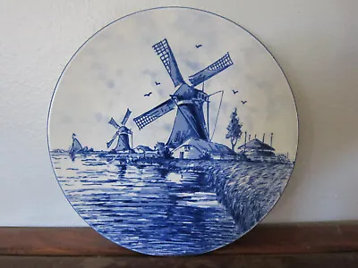 Delft Blauw Plate  Wall Hangings Hand Painted Windmill • $9.95