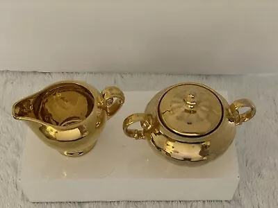 Antique Gold Cream And Sugar Bowl Victoria China Czechoslovakia 1918 • $29.99