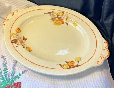 $21.25 • Buy J&G Meakin Sunshine Numbered Vintage Floral Small Oval Biscuit Hi Tea Plate