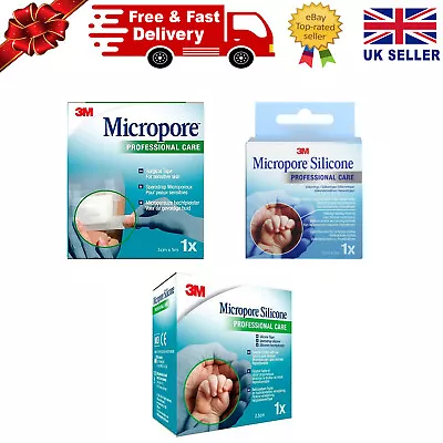 3M Micropore Surgical Sil Tape  2.5X5M-5CMX5M-5CM Select Size Pack • £4.65