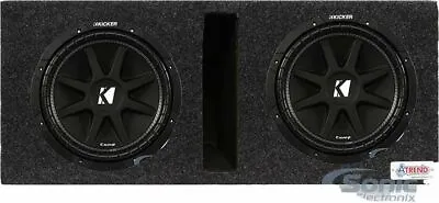 (2) Kicker 12  Comp 43C124 600W Subwoofers+Vented Dual Sub Box Enclosure Package • $279.99