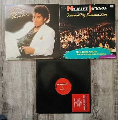  Lot Of 3 Vinyl Records Michael Jackson - Thriller 1982 QE 38112 Jacket  • $49.50