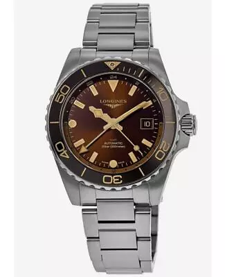 New Longines HydroConquest GMT Brown Dial Steel Men's Watch L3.790.4.66.6 • $2136.21