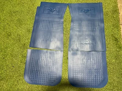 1964 - 1973 Mustang; 4 Piece Rubber Floor Mat Set; Running Pony; Blue • $99