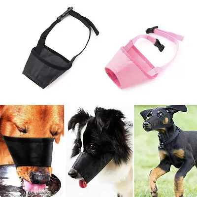 £4.19 • Buy Durable Dog Muzzle Mouth Cover Adjustable Loop Training Anti Bark Biting Chewing