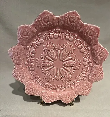 Bordallo Pinheiro Majolica Ceramic Portugal Pink Cabbage Carrot Plate 8.25” • $22.50