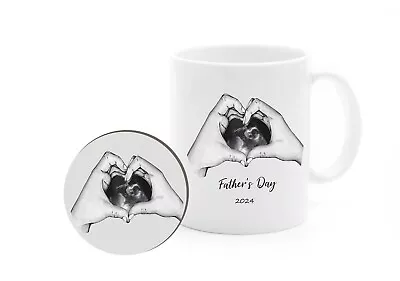 Personalised  Baby Ultrasound Scan Mug And Wooden Coaster Father's Day Gift • £15.95