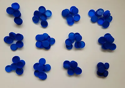 117 Blue Plastic Milk Bottle Caps Lids; 2 Shades Of Blue; Same Size; Clean; Used • £2.80