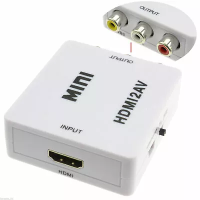 HDMI To Scart AV Red White & Yellow Composite Converter USB Powered • £16.57