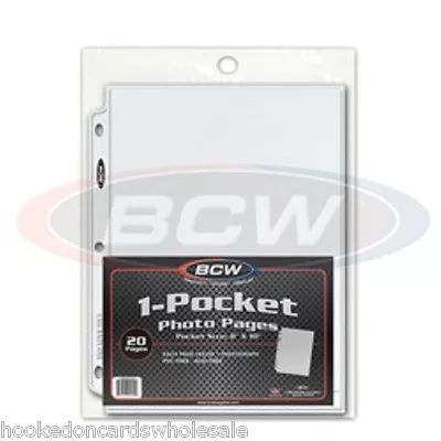 1 Pack Of 20 - BCW Brand 1 Pocket Pages 8 X 10 Photo Holder Sheets  • $9.88