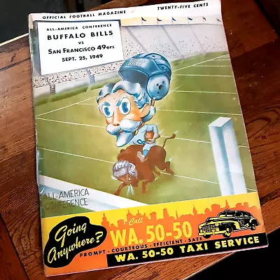 Rare 1949 AAFC Buffalo Bills Program Vs  San Franscisco 49ers • $149