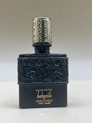 Vtg Lalique Habanita De Molinard Black Glass 7.5ml Eau De Toilette Splash 1/2 Fu • $29.95