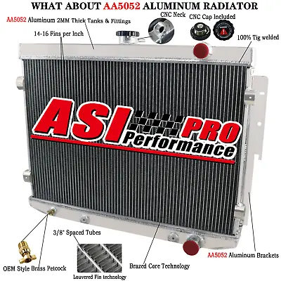 ASI 3 Row Aluminum Radiator For 73-78 Dodge Charger Mopar 7.2L V8 440 Big Block • $159