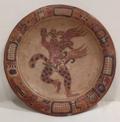 Authentic POLYCHROMED MAYAN DISH-El Salvador Ethnographic Terracotta Art Pottery • $256