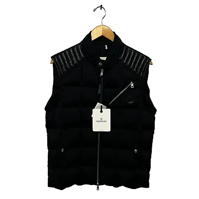 Moncler Vest Holsteiner Goose Down Black Size 2 New With Tags Zip Up • $899.95