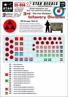 Star Decals 35-966 Decals For British 3rd Infantry Division NW Europe 1:35 • £8.89