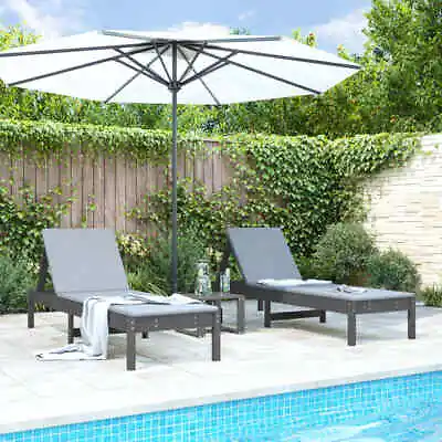 Sun Loungers Sun Bed Outdoor Lounge Bed Garden Day Bed Solid Wood Pine VidaXL • £212.99