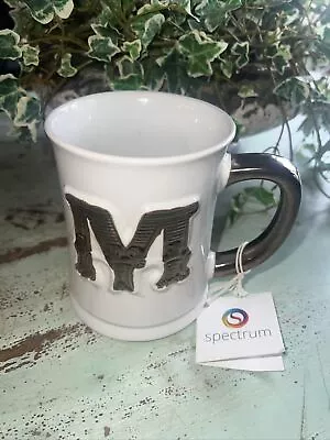 Spectrum Monogram Letter M Embroideries Style Bone Color Coffee Cup New With Tag • $13.99