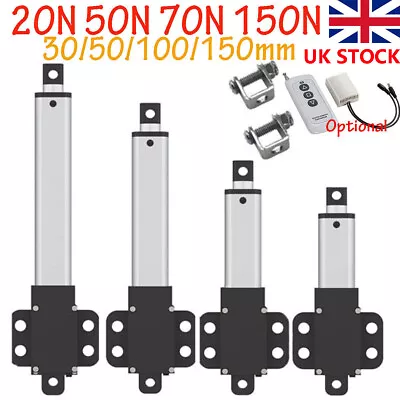 150N 30mm 50mm 100mm 150mm Micro Mini Linear Actuator Stroke Fast Speed DC 12V • £17.96