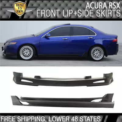 Fits 04-05 Acura TSX JDM Style Front Bumper Lip Spoiler + Side Skirts PU • $318.99