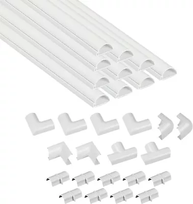 D-Line White Mini Trunking Kit 4-Meter Self-Adhesive Wire Hider Cable • £19.49