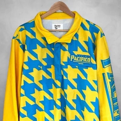 Cervesa Pacifico Clarra Fleece Lightweight Jacket Men's XL Yellow Blue Beer Y2K • $19.87