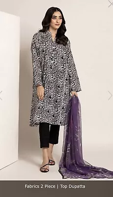 Khaadi 2 Piece Lawn Unstitched Suit Shirt Dupta Print Limelight Gull Ahmed Eid • £18