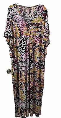 MARISA 1x Muumuu Kaftan House Coat Patio Dress Maxi Gown Beach Butterfly Sleeves • $23.20