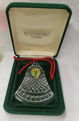 $24 • Buy Waterford 1993 Christmas Memories Crystal Bell 2.5-in Disc Ornament In Box