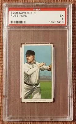 1909 T206 Sovereign 460 Russ Ford New York Yankees Baseball Card PSA 5 POP 6 • $999.99