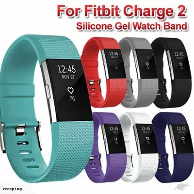 $7.99 • Buy Replacement Silicone Wrist Watch Band Fitbit Charge 2 Adjustable Small & Large