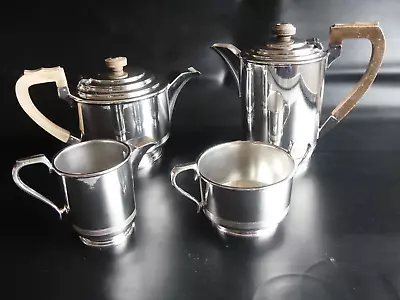 Art Deco Walker & Hall Silver Plated Tea Service 4 Piece • £39.99