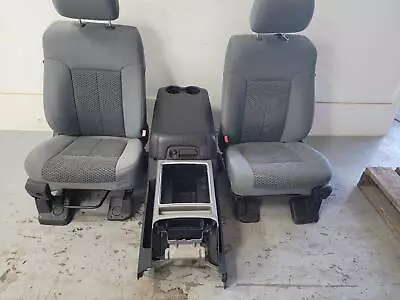 2011-2016 F250/f350 Grey Cloth Front Seats W/cconsole; Power Driver/manual Pass • $1695