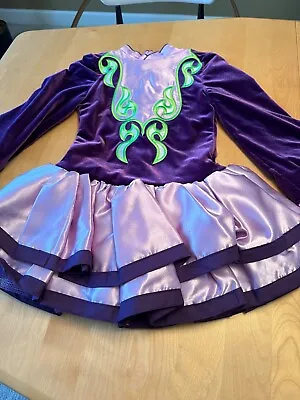 Irish Dance Dress Costume Purple Green Stunning Sz 4 • $89.99