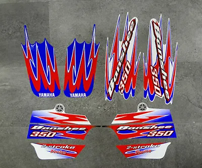 Yamaha Banshee Full Quad Sticker Graphics Decals 10pc Kit Red/Blue ATV YFZ350 • $51.99