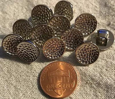 $3.99 • Buy 12 Shiny Silver Tone PLASTIC Concave Shank Buttons Almost 1/2  12MM Lot # 3663