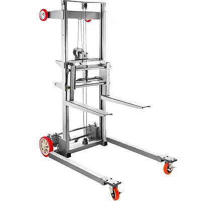 VEVOR 551lbs Manual Winch Stacker，41 X25 X72 (LxWxH) Winch Lift Truck Adjustable • $800.99