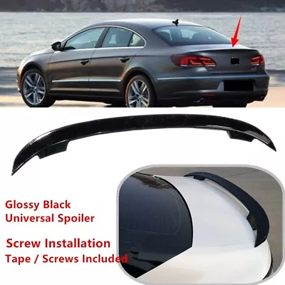 Fit For VW CC 2013-2017 Rear Trunk Spoiler Lip Sport Wing Universal Gloss Black • $69.81