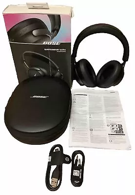 Bose QuietComfort Ultra Over-Ear Headphones With Case & Cords In Box - Black • $289